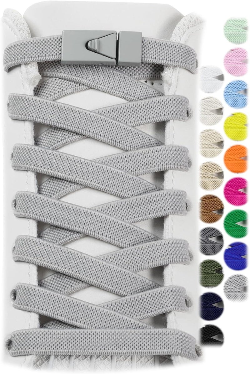 Stepace 2 Pairs Elastic Shoe Laces for Sneakers No Tie Shoelaces for Adults and Kids 5/16" Wide One Size Fit All - Image 1